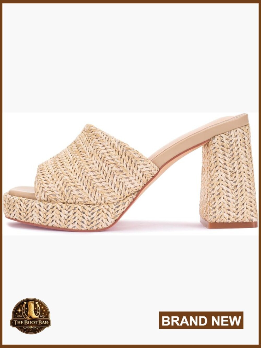 Raffia Heeled Sandals Platform Wedge Slip On Block Chunky Open Toe Summer